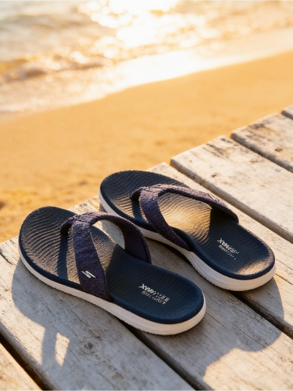 ⛴️ SKECHERS Women’s Navy Blue Flip Flop Sandals